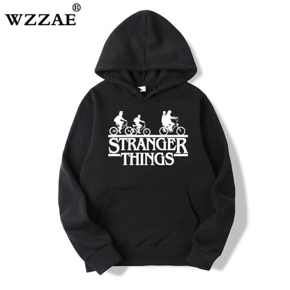 2019 Trendy Faces Stranger Things Hooded Men's Hoodies and Sweatshirts Oversized for Autumn with Hip Hop Winter Hoodies Men Brand