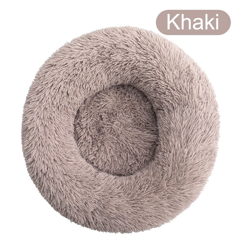 Soft Winter Warm Long Plush Donut Pet Bed