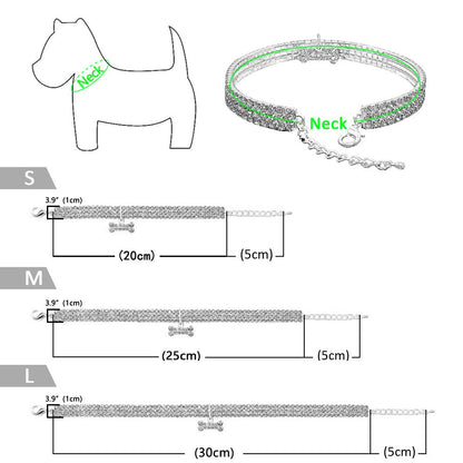 Heart-Shaped Rhinestone Dog or cat Collar