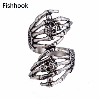 Stainless Steel Skull Fit for Women Full Finger Ring