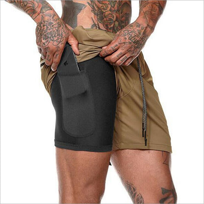 2019 Mens 2 in 1 Fitness Running Shorts