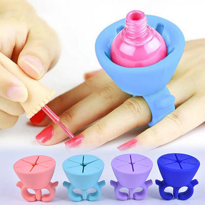 Nail Art Tools Nail Flexible Durable Wearable Silicone Nail Oil Bottle Holder Display For Nail Bottle