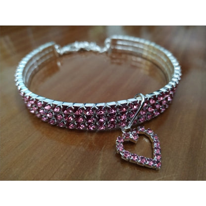 Heart-Shaped Rhinestone Dog or cat Collar