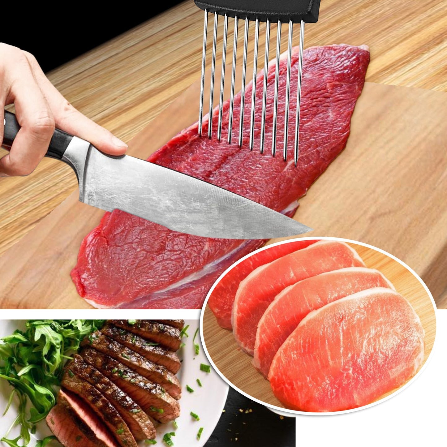 1 Pcs Food Slice Assistant Holder Slicer Kitchen Gadgets Kitchen Utensil Holder Kitchen Onion Slicer Cooking Accessories