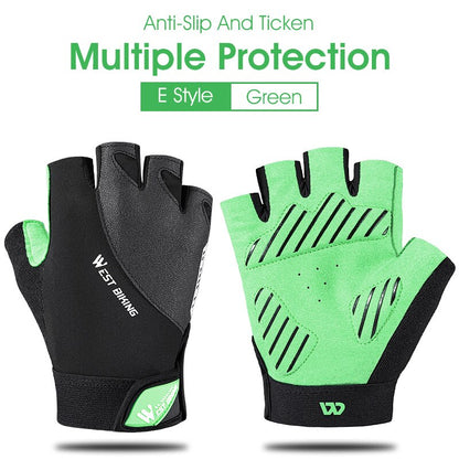 WEST BIKING Cycling Gloves Half Finger Anti Slip Shockproof Bike Gloves Gel Pad Summer Women Men Sports MTB Road Bicycle Gloves