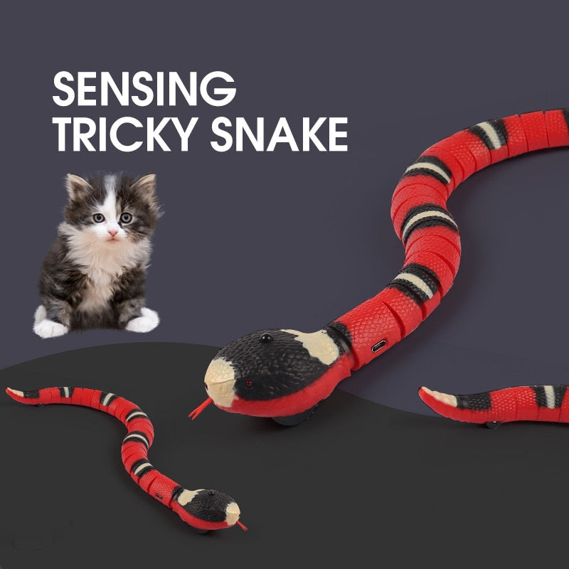 Smart Sensing Interactive Cat Toys Automatic Eletronic Snake Cat Teasering Play USB Rechargeable Kitten Toys for Cats Dogs Pet