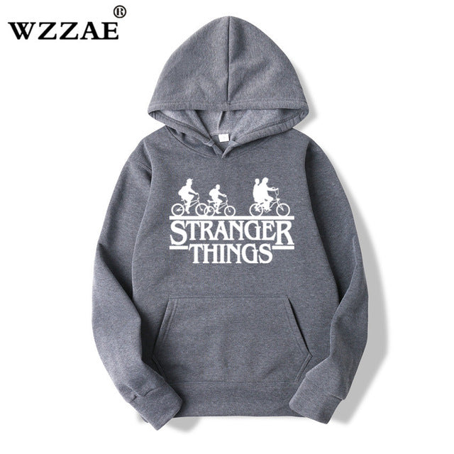 2019 Trendy Faces Stranger Things Hooded Men's Hoodies and Sweatshirts Oversized for Autumn with Hip Hop Winter Hoodies Men Brand