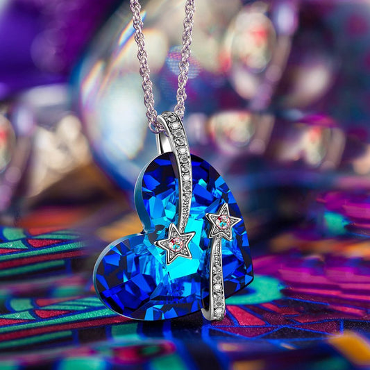 Bermuda Blue  Elements Stars in the Sky Pendant Necklace in 14K White Gold