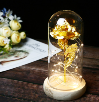 Beauty And The Beast Rose In LED Glass