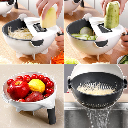 9 in 1 Multifunctional Vegetable Cutter Potato Slicer Peeler Chopper Fruit Onion Cutter Garlic Press Kitchen Gadgets Cook Tools