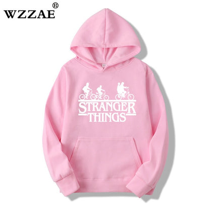 2019 Trendy Faces Stranger Things Hooded Men's Hoodies and Sweatshirts Oversized for Autumn with Hip Hop Winter Hoodies Men Brand