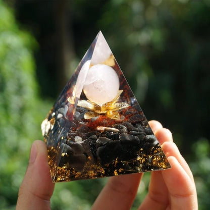 Tree of Life Orgonite Pyramid Mold Amethyst Peridot Healing Crystal