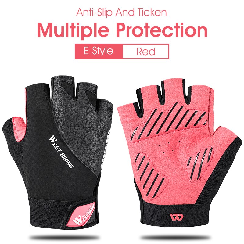 WEST BIKING Cycling Gloves Half Finger Anti Slip Shockproof Bike Gloves Gel Pad Summer Women Men Sports MTB Road Bicycle Gloves