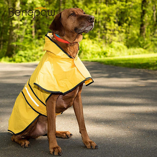 Benepaw Reflective Pet Dog Raincoat Large Stylish Safe Small Medium Big Dog Clothes Waterproof Coat Golden Retriever Labrador