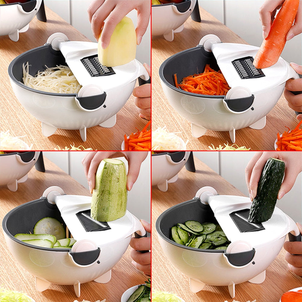 9 in 1 Multifunctional Vegetable Cutter Potato Slicer Peeler Chopper Fruit Onion Cutter Garlic Press Kitchen Gadgets Cook Tools