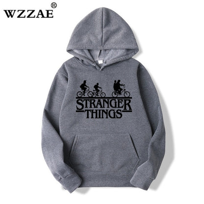 2019 Trendy Faces Stranger Things Hooded Men's Hoodies and Sweatshirts Oversized for Autumn with Hip Hop Winter Hoodies Men Brand