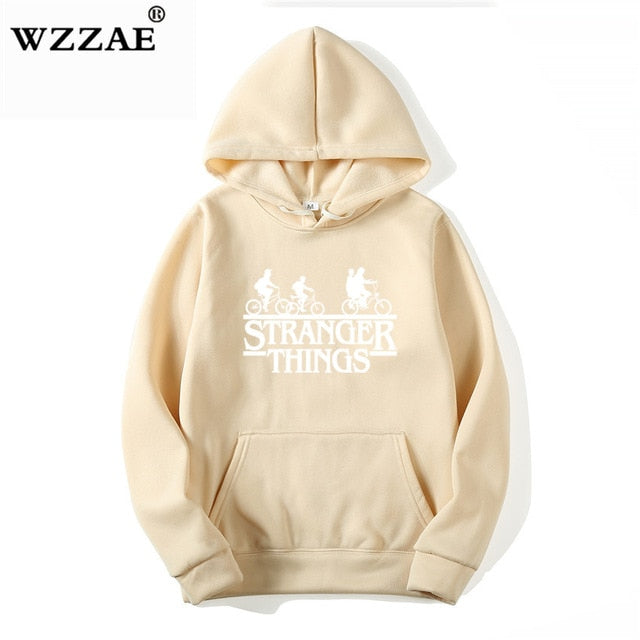 2019 Trendy Faces Stranger Things Hooded Men's Hoodies and Sweatshirts Oversized for Autumn with Hip Hop Winter Hoodies Men Brand