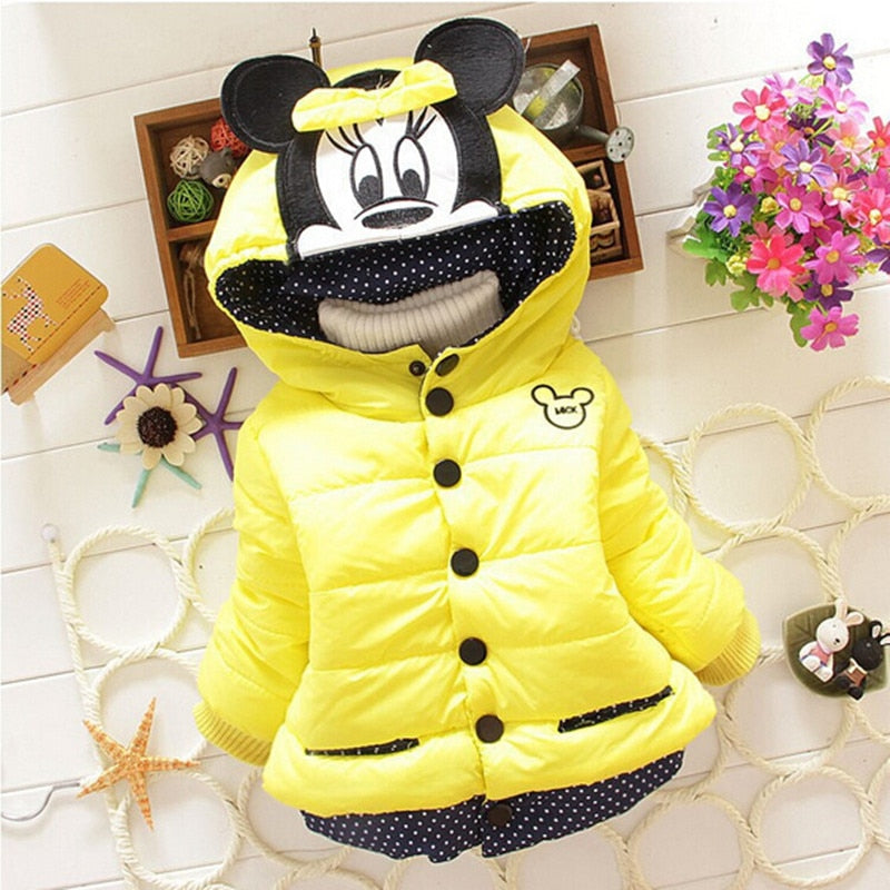 New Girls jackets fashion Minnie cartoon Clothing coat baby girl winter warm and casual Outerwear for 1-5 years old Kids jackets