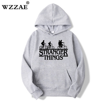 2019 Trendy Faces Stranger Things Hooded Men's Hoodies and Sweatshirts Oversized for Autumn with Hip Hop Winter Hoodies Men Brand