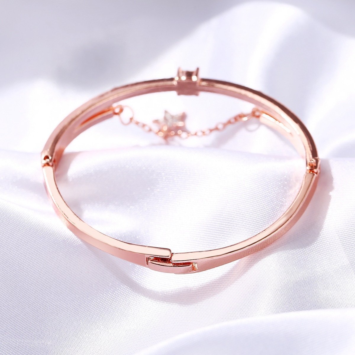 Star Drop With Austrian Crystals 18K Rose Gold Plated Bracelet in 18K Rose Gold Plated ITALY Made