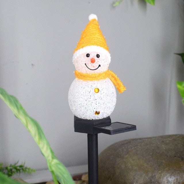 Solar Christmas Lights Snowman LED Lamp Solar Lighting for Garden Christmas Decor