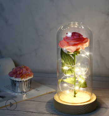 Beauty And The Beast Rose In LED Glass