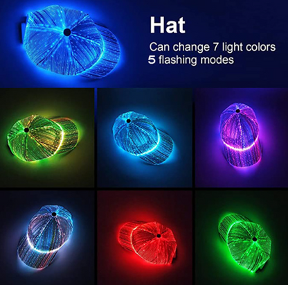 Led Light Up Hoed Glowing Dark Baseball Cap