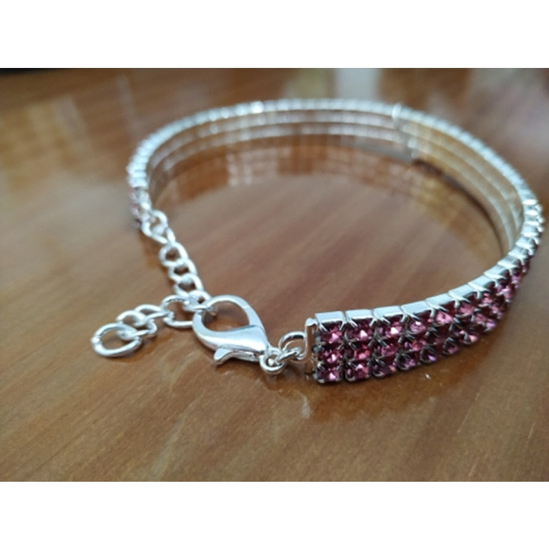 Heart-Shaped Rhinestone Dog or cat Collar