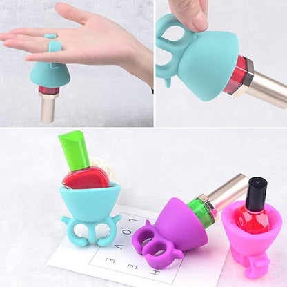 Nail Art Tools Nail Flexible Durable Wearable Silicone Nail Oil Bottle Holder Display For Nail Bottle