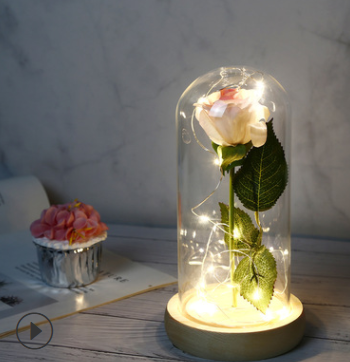 Beauty And The Beast Rose In LED Glass