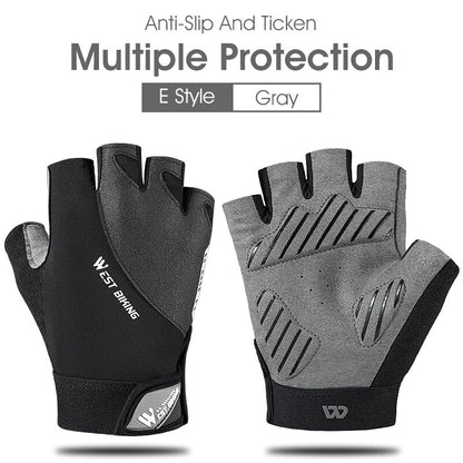 WEST BIKING Cycling Gloves Half Finger Anti Slip Shockproof Bike Gloves Gel Pad Summer Women Men Sports MTB Road Bicycle Gloves