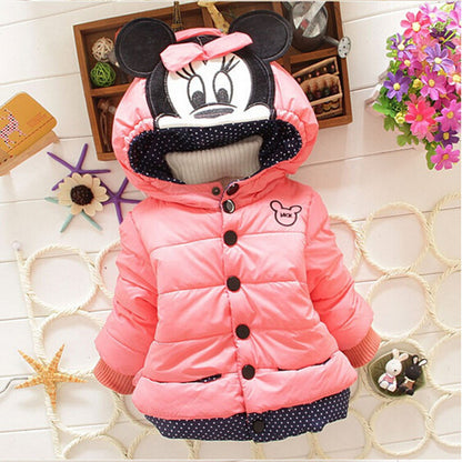 New Girls jackets fashion Minnie cartoon Clothing coat baby girl winter warm and casual Outerwear for 1-5 years old Kids jackets