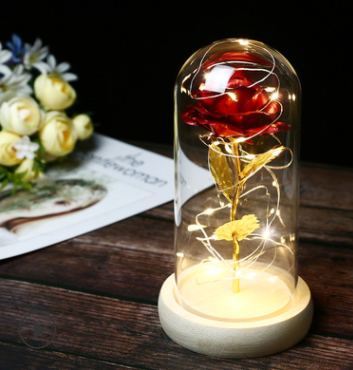 Beauty And The Beast Rose In LED Glass