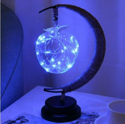 Led stars / moon / apple / Sepak takraw / Christmas decoration gift handmade hemp rope