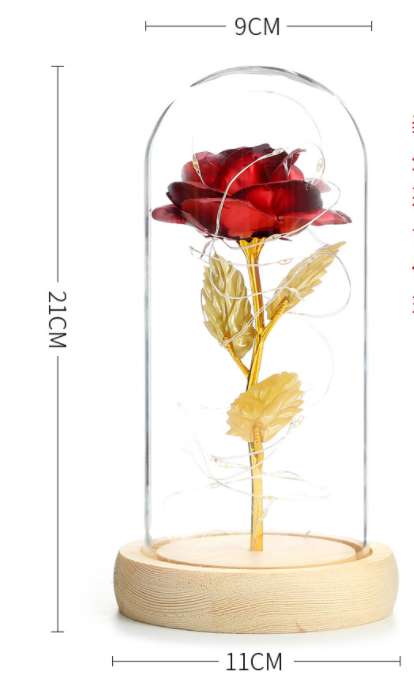 Beauty And The Beast Rose In LED Glass