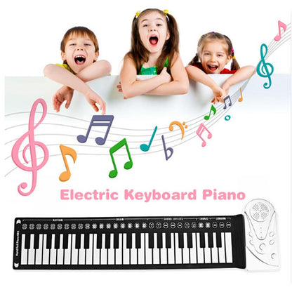 Portable 49-Key Flexible Silicone Roll Up Piano Folding Electronic Keyboard Flexible Silicone Electronic Roll Up Piano