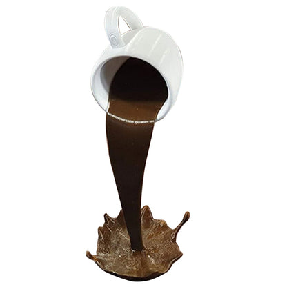 25cm Floating Spilling Coffee Cup Sculpture Kitchen Decor Spilling Magic Pouring Splash