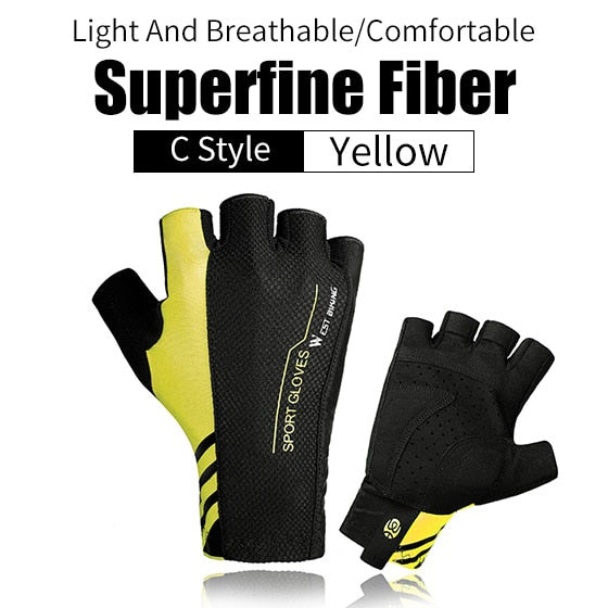 WEST BIKING Cycling Gloves Half Finger Anti Slip Shockproof Bike Gloves Gel Pad Summer Women Men Sports MTB Road Bicycle Gloves