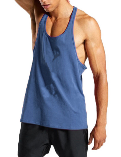 Men's Athletic Printed Gym Workout Bodybuilding Tank Tops  Y Back Fitness Lightweight Strap Muscle Fit Stringer Extreme Tee