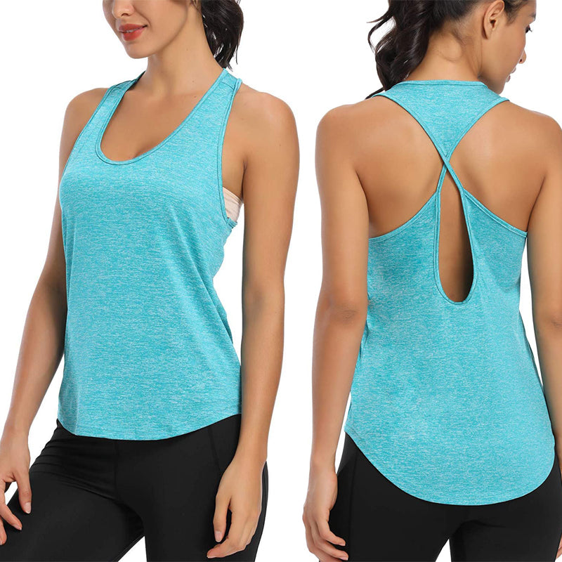 2020 Summer Womens Sports Gym Racer Back Running Vest Fitness Jogging Yoga Tank Top 10 Colors Female Yoga Shirts Outfits S-XXL