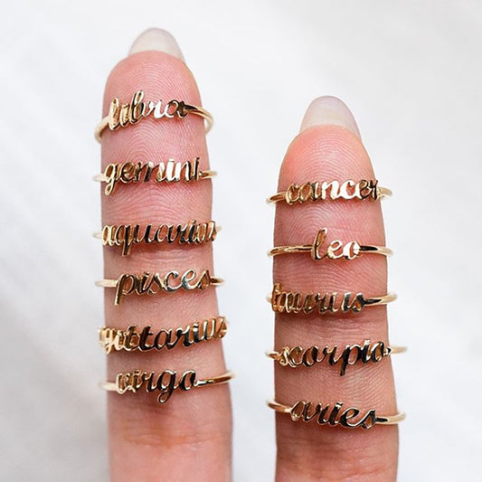 Dainty Gold Astrology Rings