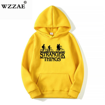 2019 Trendy Faces Stranger Things Hooded Men's Hoodies and Sweatshirts Oversized for Autumn with Hip Hop Winter Hoodies Men Brand