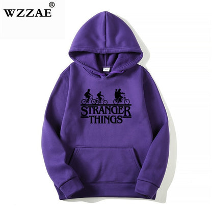 2019 Trendy Faces Stranger Things Hooded Men's Hoodies and Sweatshirts Oversized for Autumn with Hip Hop Winter Hoodies Men Brand