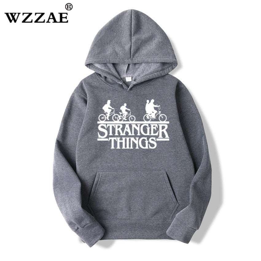 2019 Trendy Faces Stranger Things Hooded Men's Hoodies and Sweatshirts Oversized for Autumn with Hip Hop Winter Hoodies Men Brand