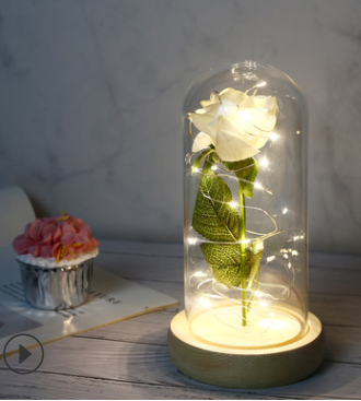 Beauty And The Beast Rose In LED Glass