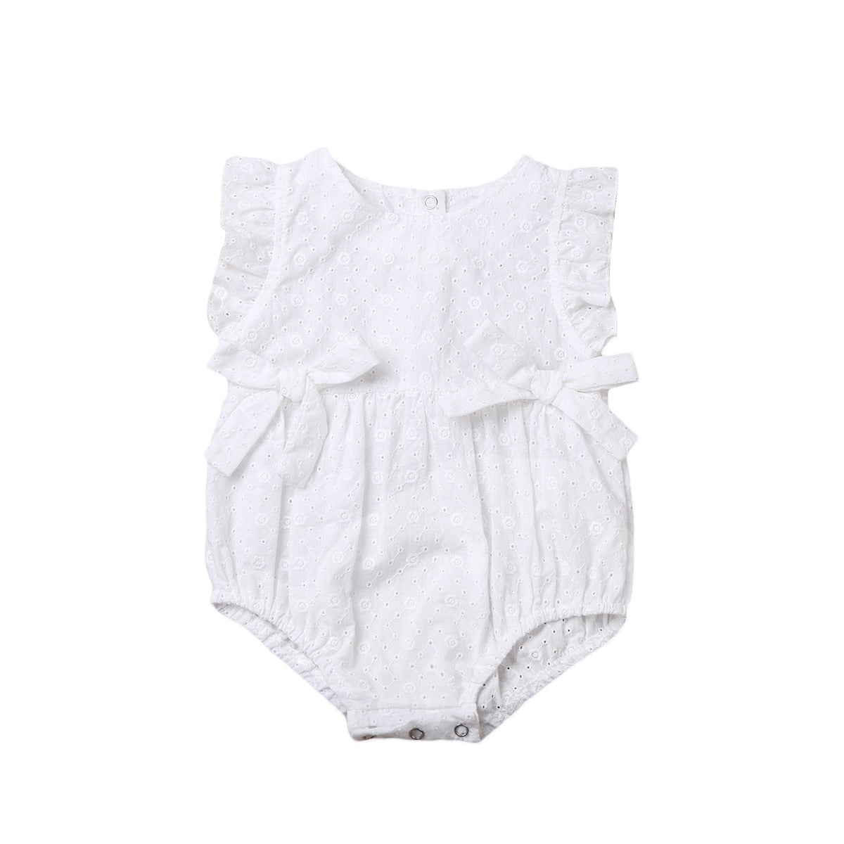 Summer Flower Baby Girls Ruffles Romper Infant Newborn Baby Jumpsuit Playsuit Bow Baby Clothes