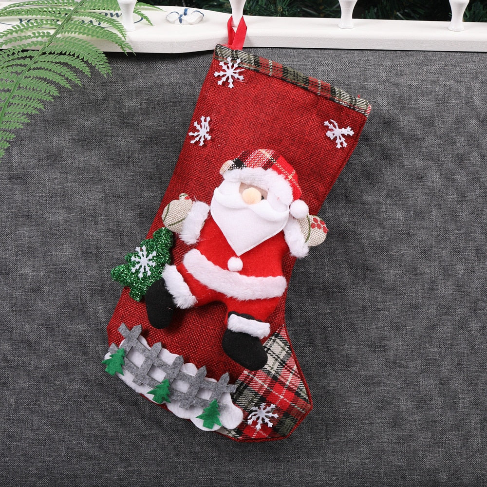 Christmas Xmas Tree Hanging Party Tree Decor Santa Stocking Sock Gift Candy Bags