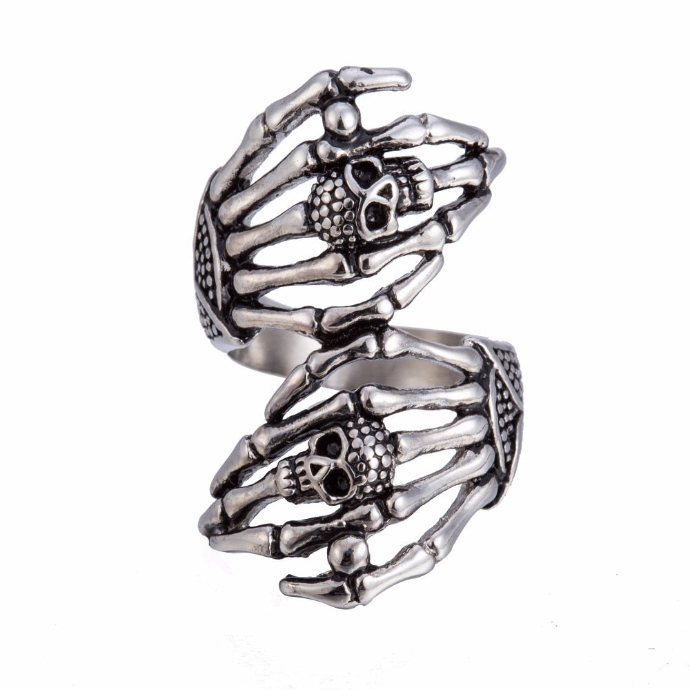 Stainless Steel Skull Fit for Women Full Finger Ring