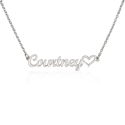 I LOVE YOUR NAME AND HEART NECKLACE