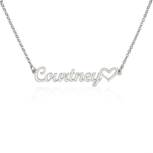 I LOVE YOUR NAME AND HEART NECKLACE